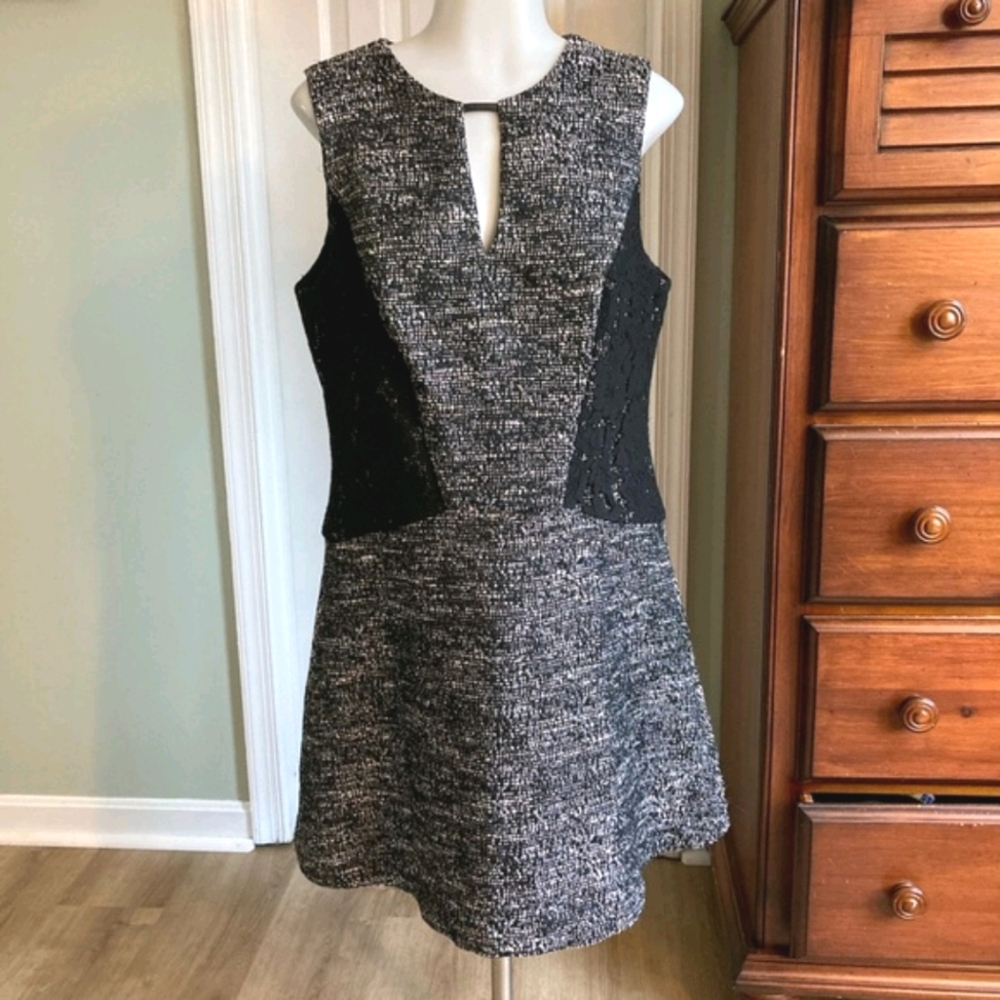 🫟 BANANA REPUBLIC - Grey Tweed Dress, US 12